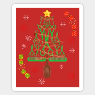 Hairstylist Scissor Christmas Tree Sticker